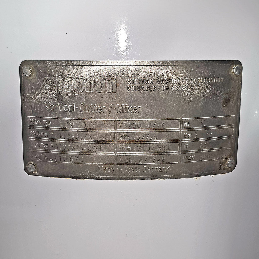JPM Refurbished Stephan VCM 40 + FREE Stainless Dough Blade