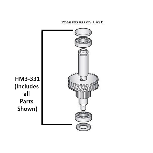 gear shaft assembly Worm Gear Shaft and Bearing Assembly for the Hobart D300