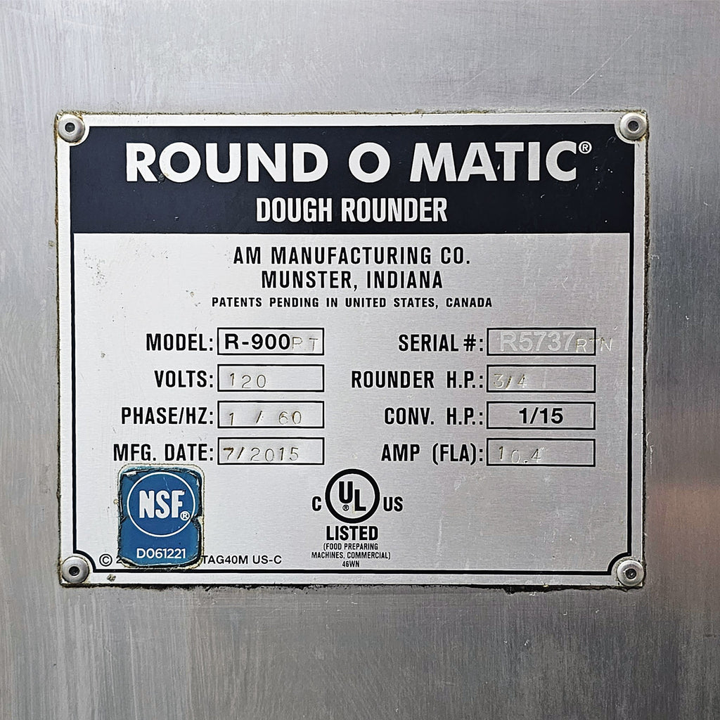 JPM Refurbished R900-RT Round O Matic Dough Rounder - 120V