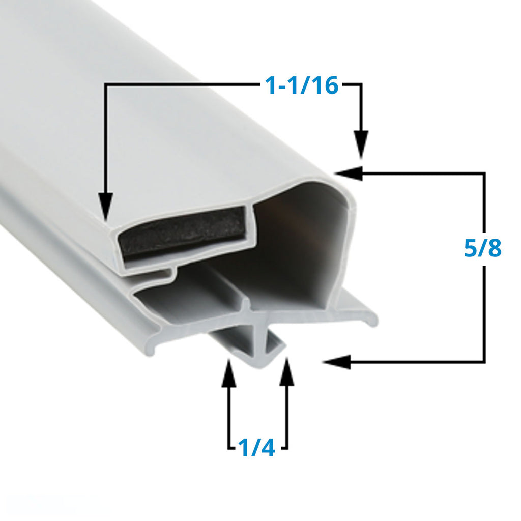 712-012D-02 Snap In, Door Gasket for Beverage-Air, 23.13" x 62.75"