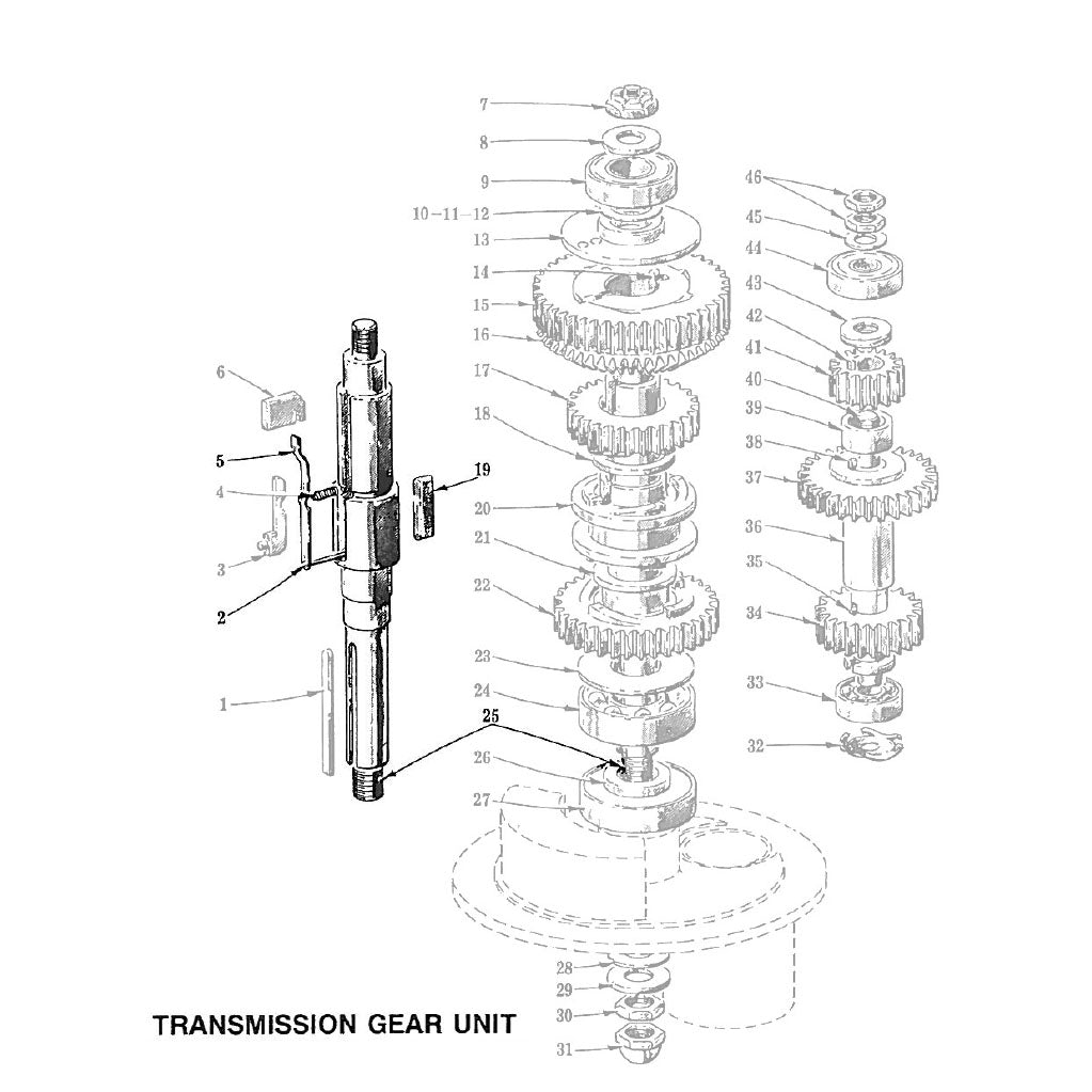 Transmission Shaft Assembly for the Hobart A200 Mixers - 24551