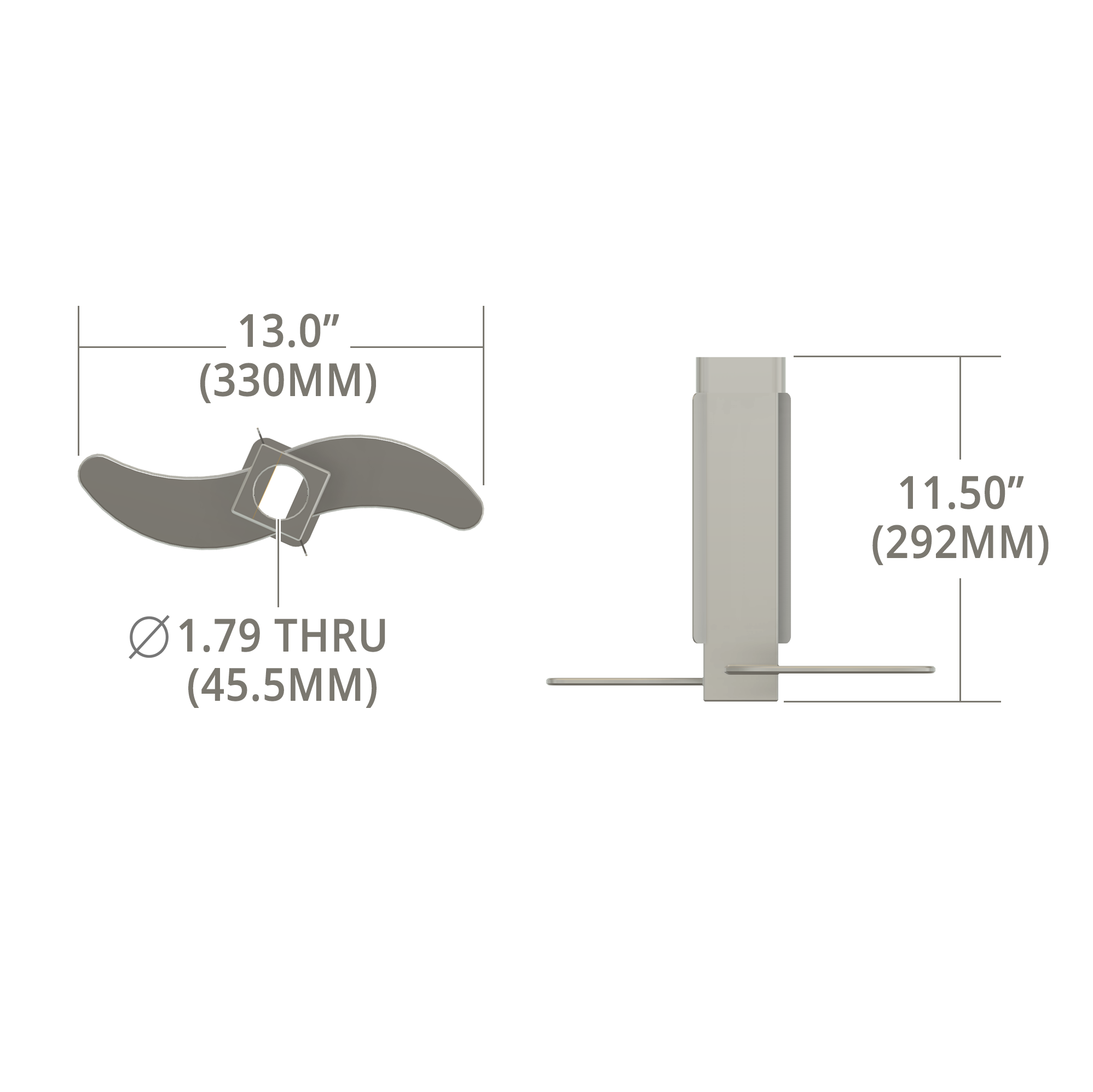 316 Stainless Steel Dough Blade for the Hobart, Stephan VCM 60 / 80 - NEW