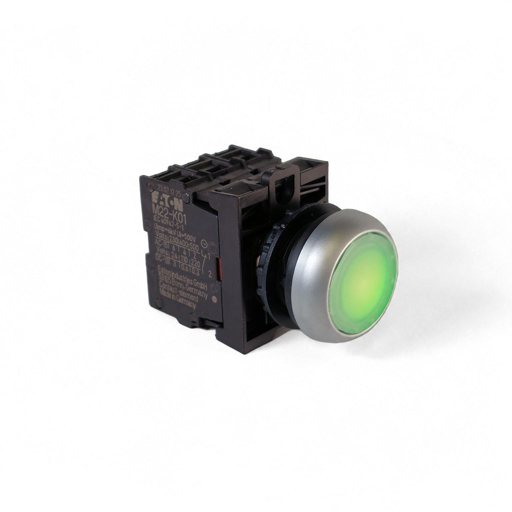 Illuminated Button Kit, Green, Dual Contacts - 2 Speed for UM44, New Style